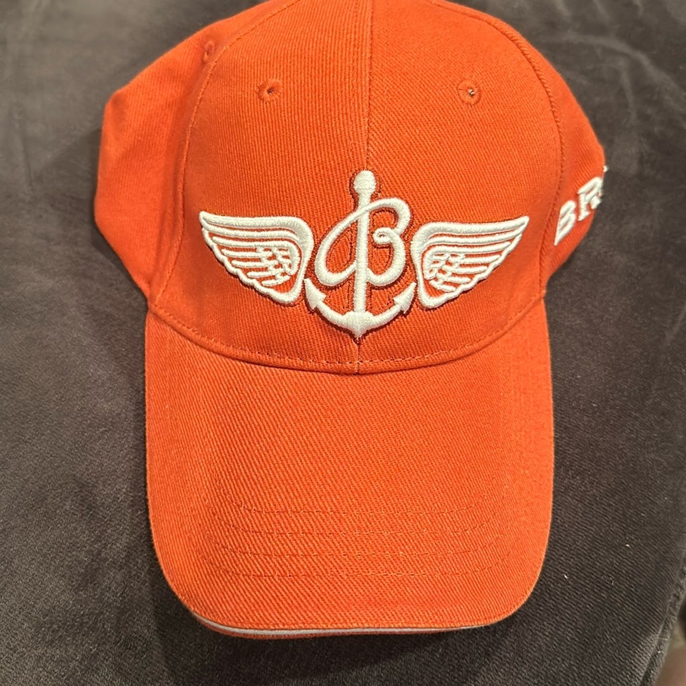 NEW original Breitling Watch Hat Cap Since 1884 3D Wings Anchor Orange